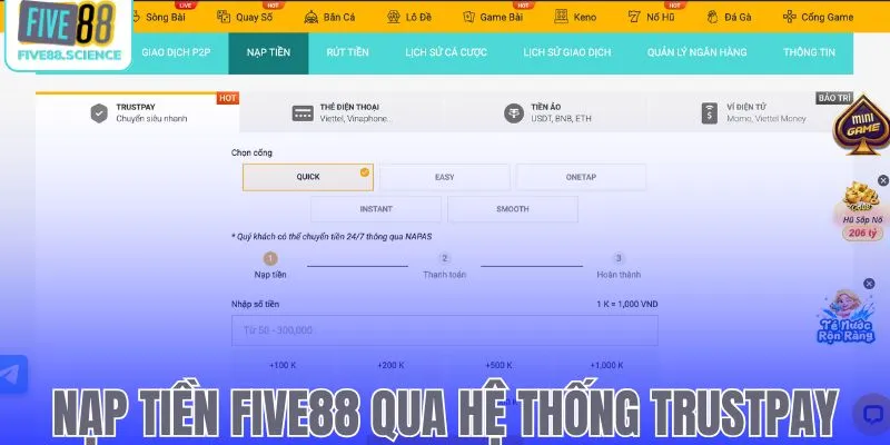 Nạp Tiền Five88 - Hướng Dẫn Thao Tác Nhanh Cho Người Mới - playmoro88