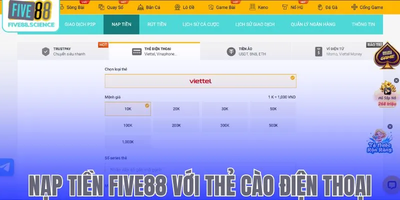 Nạp Tiền Five88 - Hướng Dẫn Thao Tác Nhanh Cho Người Mới - playmoro88